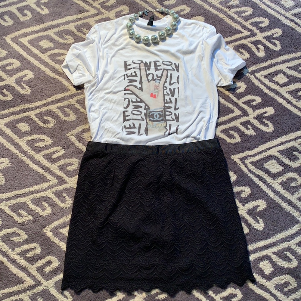 J.Crew - Black Laced Skirt